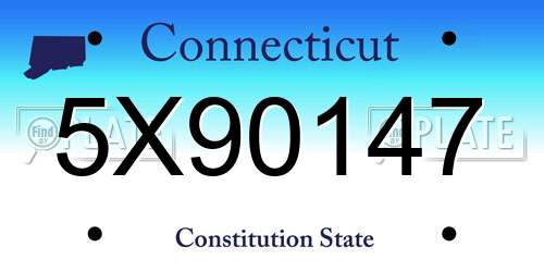 5X90147 Connecticut License Plate