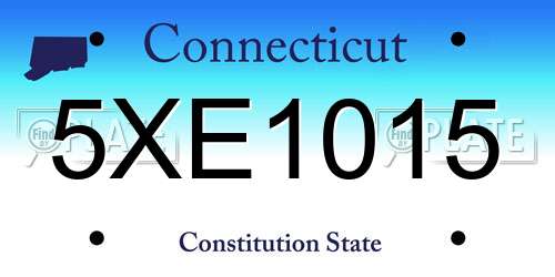 5XE1015 Connecticut License Plate