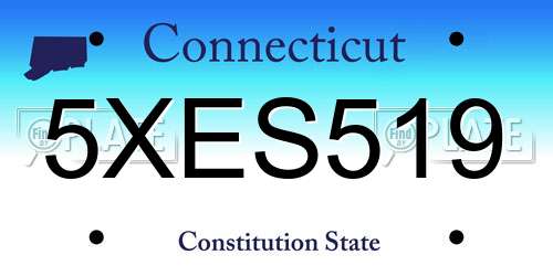 5XES519 Connecticut License Plate