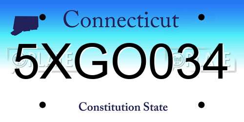 5XGO034 Connecticut License Plate