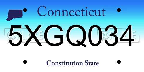 5XGQ034 Connecticut License Plate