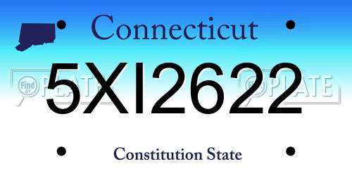 5XI2622 Connecticut License Plate