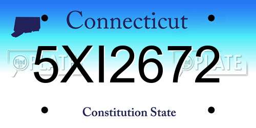 5XI2672 Connecticut License Plate