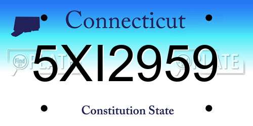 5XI2959 Connecticut License Plate