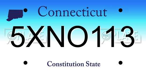5XNO113 Connecticut License Plate
