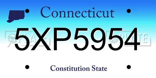 5XP5954 Connecticut License Plate