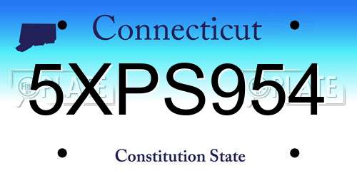 5XPS954 Connecticut License Plate