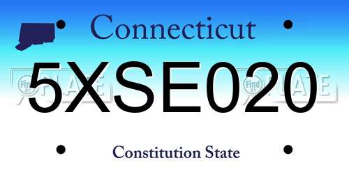 5XSE020 Connecticut License Plate