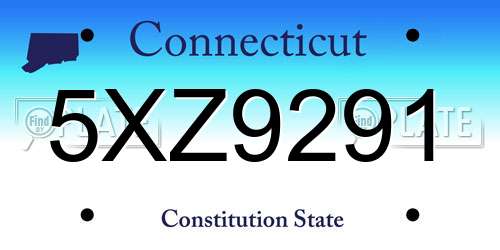 5XZ9291 Connecticut License Plate