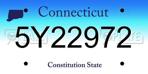 5Y22972 Connecticut License Plate