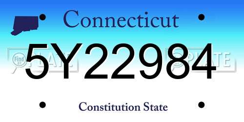 5Y22984 Connecticut License Plate