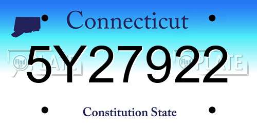 5Y27922 Connecticut License Plate