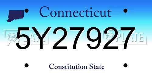 5Y27927 Connecticut License Plate