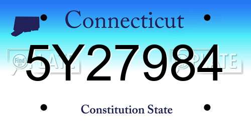 5Y27984 Connecticut License Plate