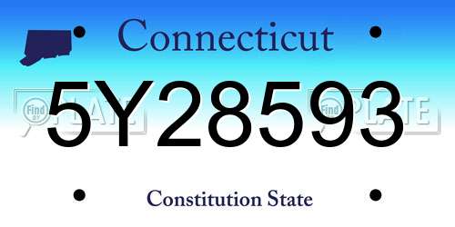 5Y28593 Connecticut License Plate