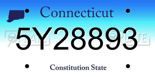 5Y28893 Connecticut License Plate