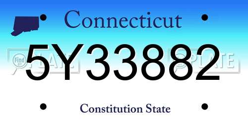 5Y33882 Connecticut License Plate