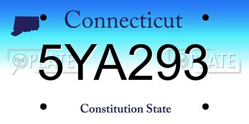 5YA293 Connecticut License Plate