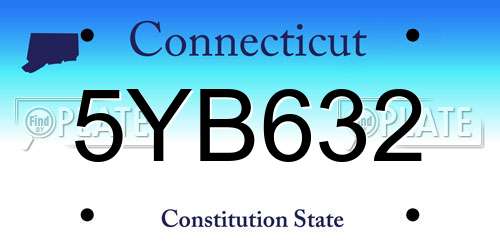 5YB632 Connecticut License Plate