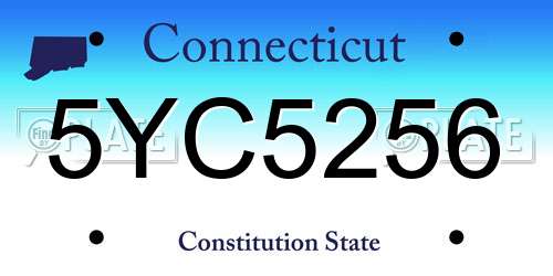 5YC5256 Connecticut License Plate