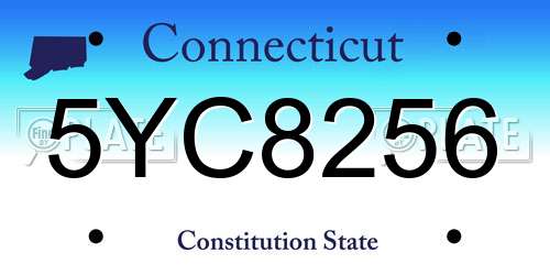 5YC8256 Connecticut License Plate