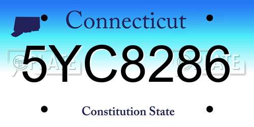 5YC8286 Connecticut License Plate