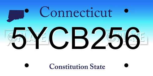 5YCB256 Connecticut License Plate