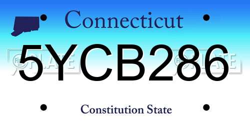 5YCB286 Connecticut License Plate