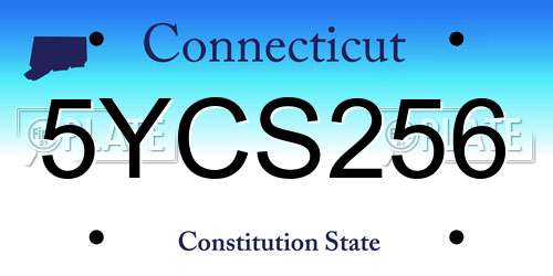 5YCS256 Connecticut License Plate