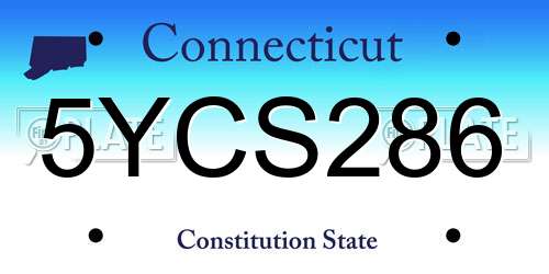 5YCS286 Connecticut License Plate
