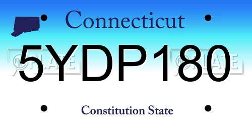 5YDP180 Connecticut License Plate