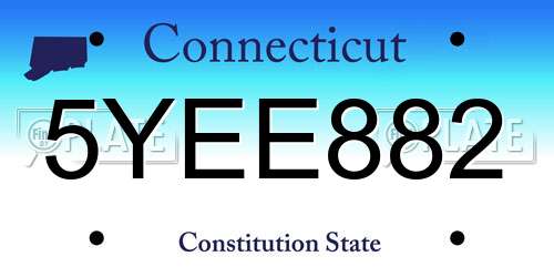 5YEE882 Connecticut License Plate