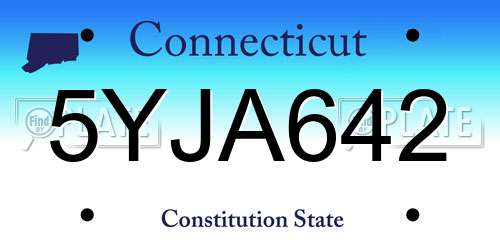5YJA642 Connecticut License Plate