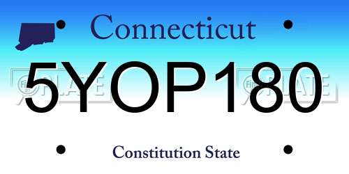 5YOP180 Connecticut License Plate