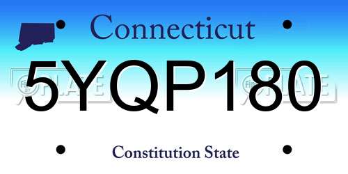 5YQP180 Connecticut License Plate