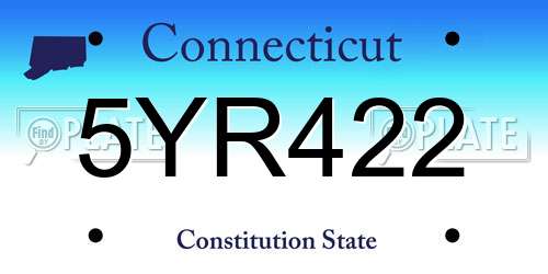 5YR422 Connecticut License Plate
