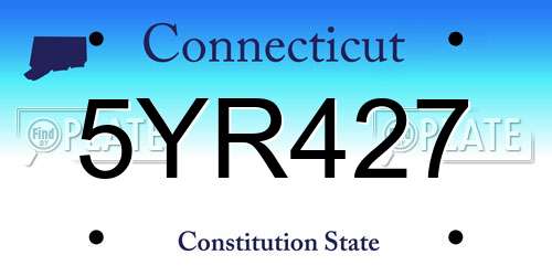 5YR427 Connecticut License Plate