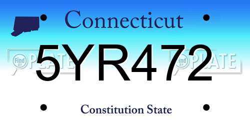 5YR472 Connecticut License Plate
