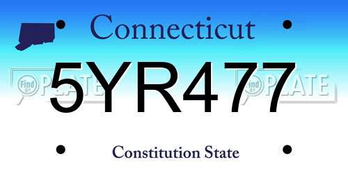 5YR477 Connecticut License Plate