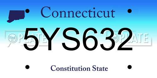 5YS632 Connecticut License Plate