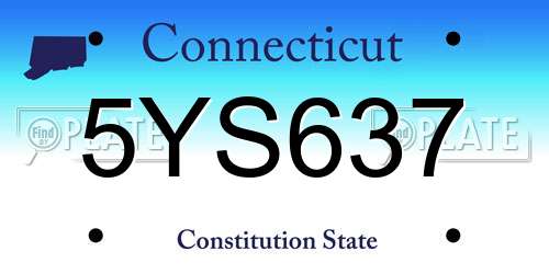 5YS637 Connecticut License Plate