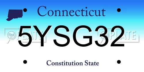 5YSG32 Connecticut License Plate