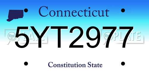 5YT2977 Connecticut License Plate