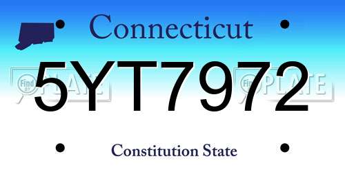 5YT7972 Connecticut License Plate