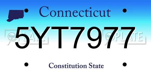 5YT7977 Connecticut License Plate