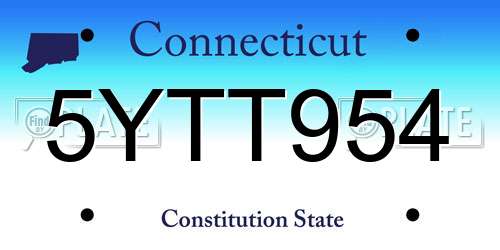 5YTT954 Connecticut License Plate