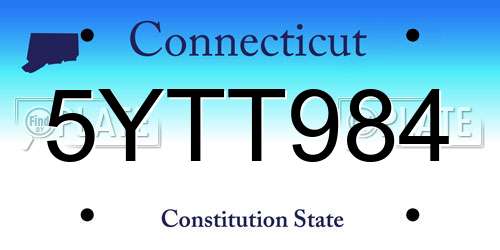 5YTT984 Connecticut License Plate