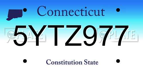 5YTZ977 Connecticut License Plate