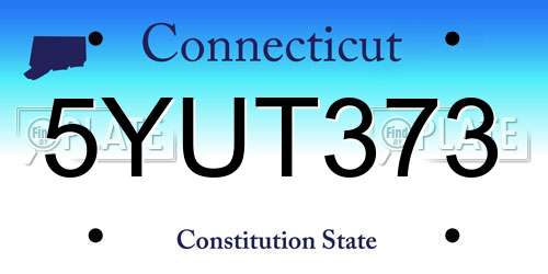 5YUT373 Connecticut License Plate