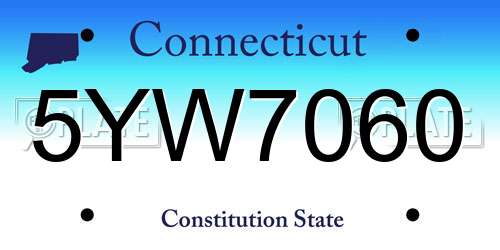 5YW7060 Connecticut License Plate